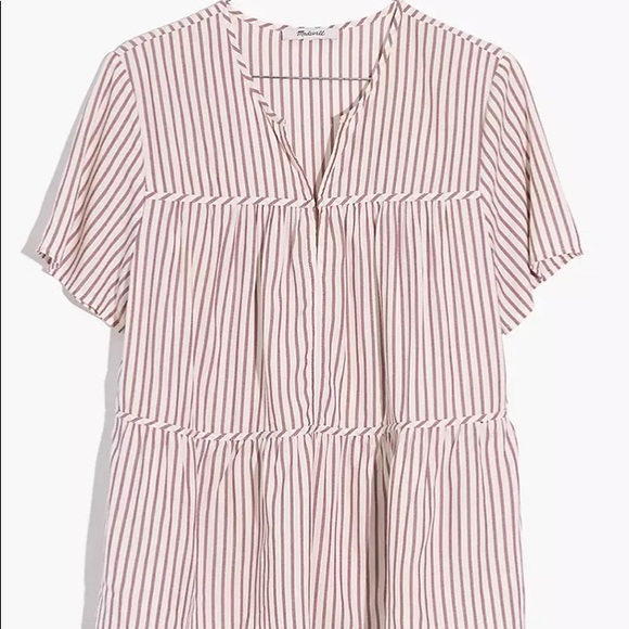 NWOT Madewell Seamed Popover Top, Dunfield Stripe - Picture 5 of 11